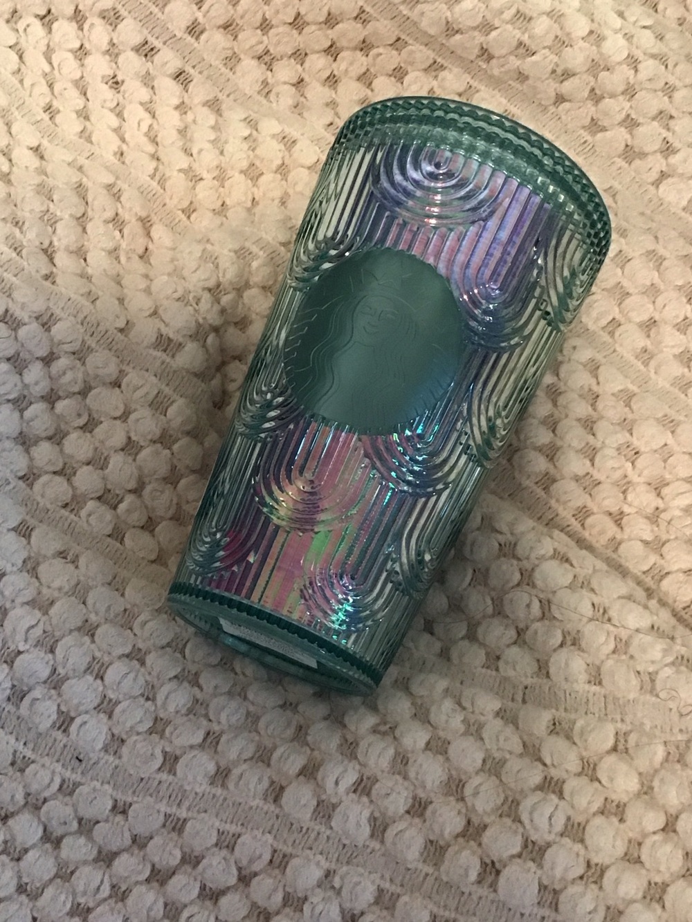 Starbucks Teal Iridescent Ripple Cold Cup